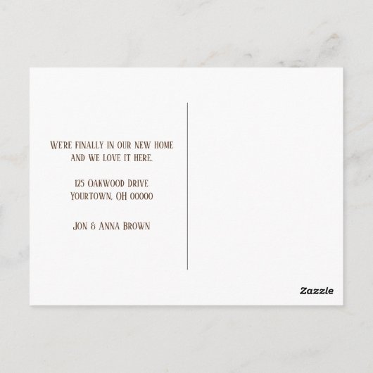 We hebben de aankondiging verplaatst briefkaart (Achterkant)