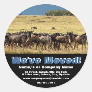 We hebben de aankondiging verplaatst ronde sticker