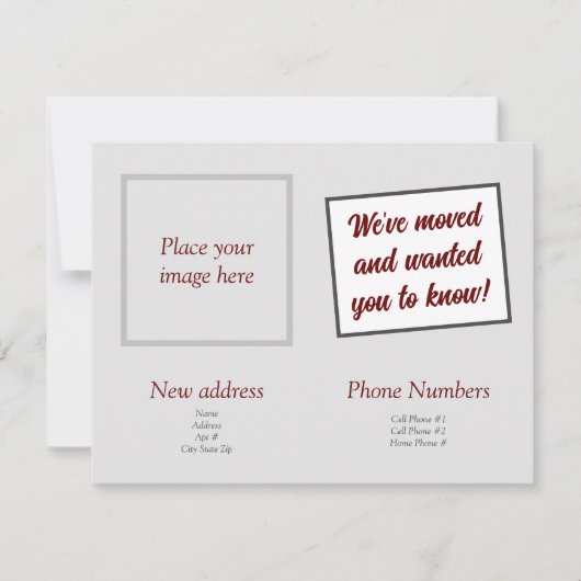 We hebben de aankondigingskaart verplaatst kaart (Voorkant)