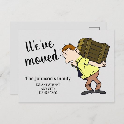 We hebben de adresmededeling gewijzigd aankondigingskaart (Voorkant / Achterkant)