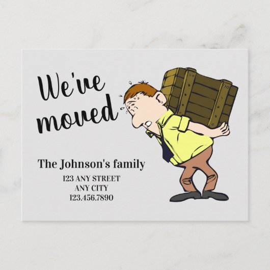 We hebben de adresmededeling gewijzigd aankondigingskaart (Voorkant)