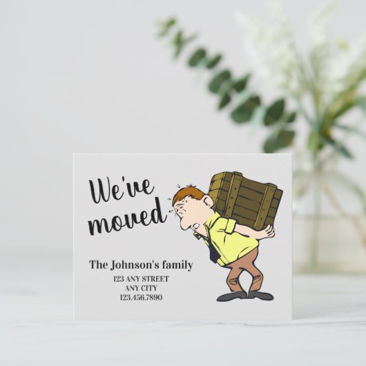 We hebben de adresmededeling gewijzigd aankondigingskaart (Staand voorkant)