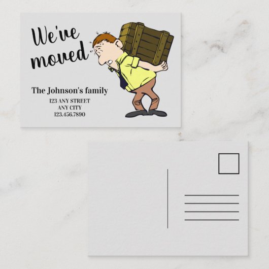 We hebben de adresmededeling gewijzigd informatiekaartje (Voorkant / Achterkant)