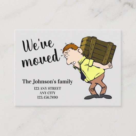 We hebben de adresmededeling gewijzigd informatiekaartje (Voorkant)