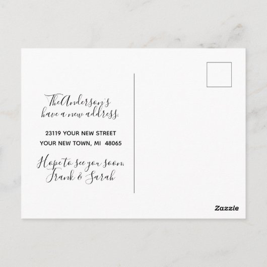 We hebben de adreswijziging doorgevoerd briefkaart (Achterkant)