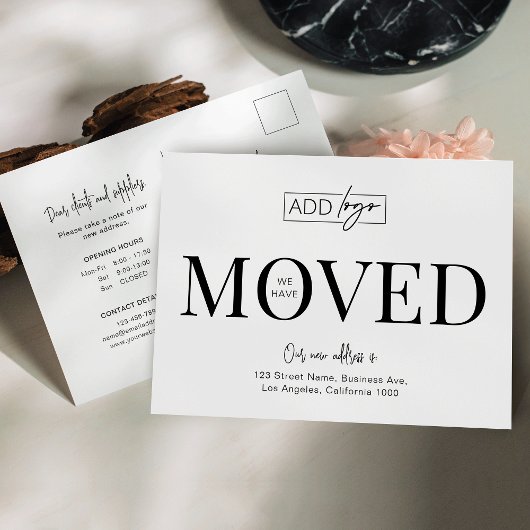 We hebben de adreswijziging van Business Logo Kant Briefkaart