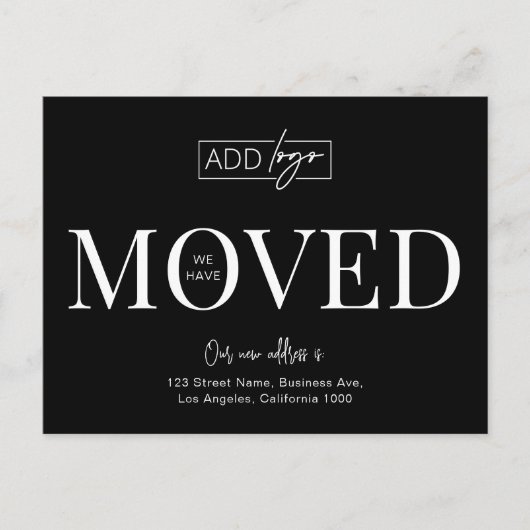 We hebben de adreswijziging van Business Logo Kant Briefkaart (Voorkant)