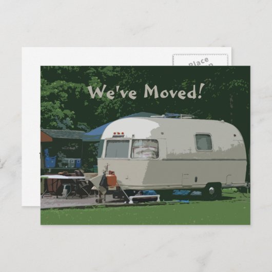 We hebben de adreswijziging van de oude campercamp aankondigingskaart (Voorkant / Achterkant)