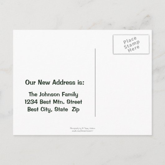 We hebben de adreswijziging van de oude campercamp aankondigingskaart (Achterkant)