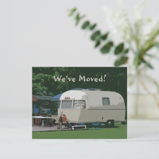 We hebben de adreswijziging van de oude campercamp aankondigingskaart (Staand voorkant)