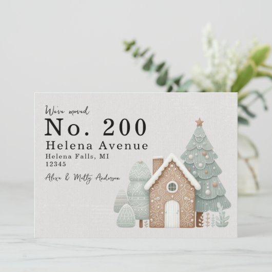 We hebben de adreswijziging van Feestelijke Ginger Aankondiging (Staand voorkant)