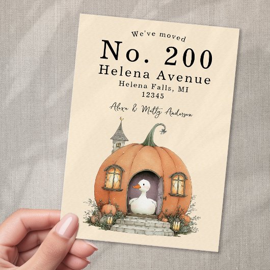 We hebben de adreswijziging van Pumpkin Goose verp Aankondiging