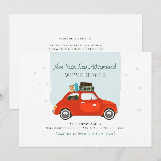 We hebben de adreswijziging verplaatst aankondiging (Voorkant / Achterkant)