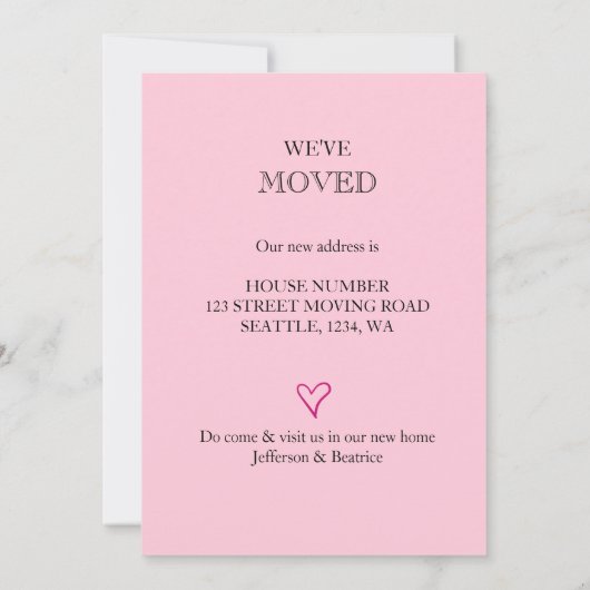 We hebben de adreswijziging verplaatst aankondiging (Achterkant)