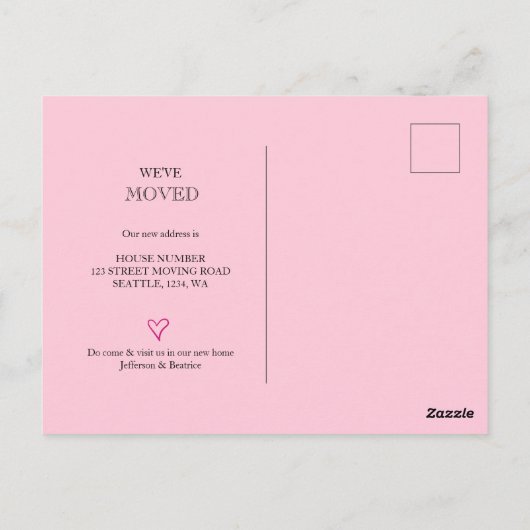 We hebben de adreswijziging verplaatst briefkaart (Achterkant)