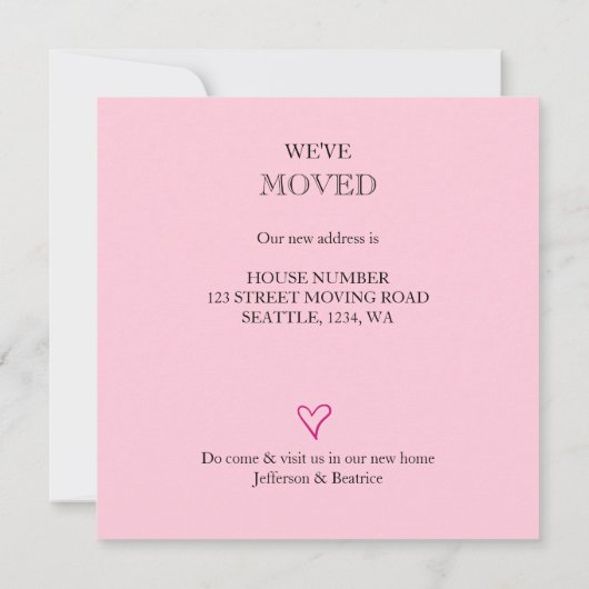 We hebben de adreswijziging verplaatst kaart (Achterkant)