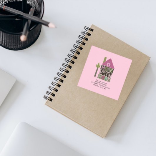 We hebben de adreswijziging verplaatst vierkante sticker