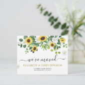 We hebben de adreswijziging Waterverf Zonnebloem v Aankondigingskaart (Staand voorkant)