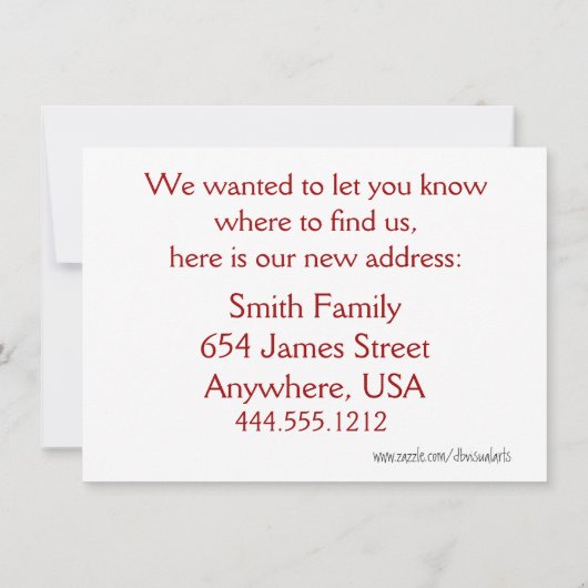 we hebben de adreswijzigingsplatte kaart verplaats (Achterkant)