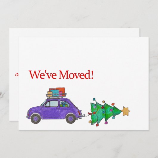 We hebben de auto en de kerstkaart verplaatst (Voorkant / Achterkant)