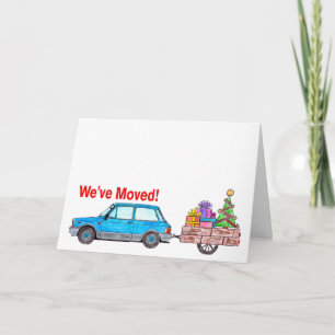 We hebben de auto en de kerstkaart verplaatst feestdagen kaart