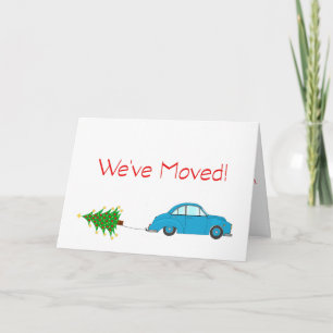 We hebben de auto en de kerstkaart verplaatst feestdagen kaart