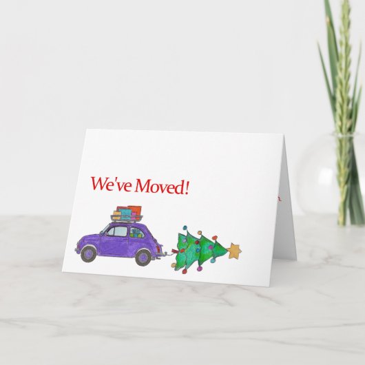 We hebben de auto en de kerstkaart verplaatst feestdagen kaart (Voorkant)