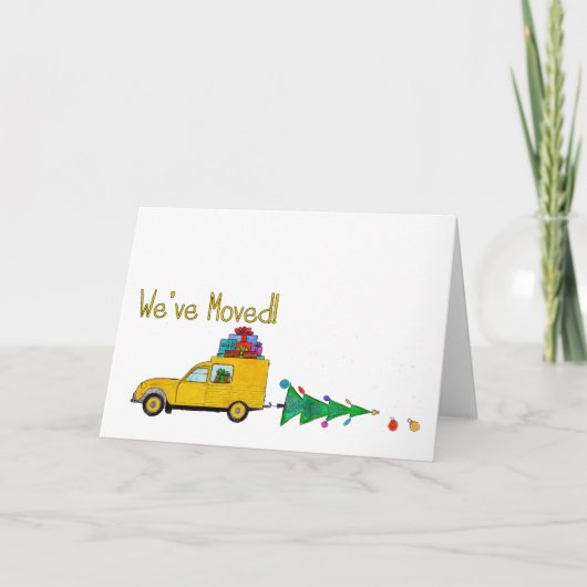 We hebben de auto en de kerstkaart verplaatst feestdagen kaart (Voorkant)