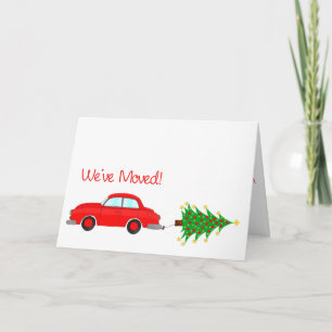 We hebben de auto en de kerstkaart verplaatst feestdagen kaart