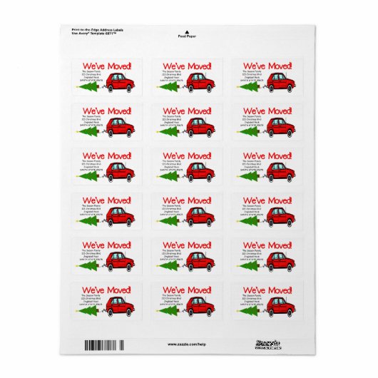 We hebben de auto en het kerstlabel besteld etiket (Full Sheet)