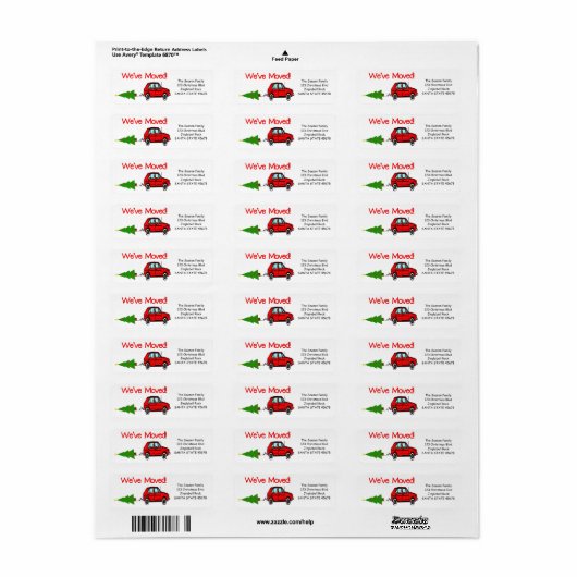 We hebben de auto en het kerstlabel besteld etiket (Full Sheet)