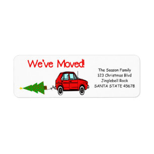 We hebben de auto en het kerstlabel van de boom ve etiket