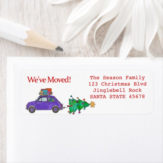 We hebben de auto verplaatst, de boom en de cadeau etiket (Insitu)