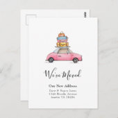 We hebben de auto verplaatst met een bagageaankond briefkaart (Voorkant / Achterkant)