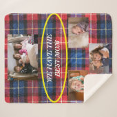 We hebben de beste moeder in rood en blauw Plaid 4 Sherpa Deken (Voorkant (horizontaal))