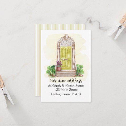 We hebben de Bewegende Gele Deur van de Aankondigi Kaart (Voorkant / Achterkant in situ)