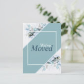 We hebben de blauwe Floral Moving Announcement ver Briefkaart (Staand voorkant)