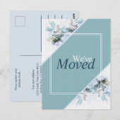We hebben de blauwe Floral Moving Announcement ver Briefkaart (Voorkant / Achterkant)