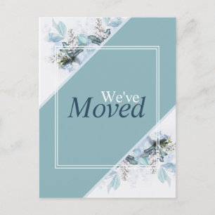 We hebben de blauwe Floral Moving Announcement ver Briefkaart
