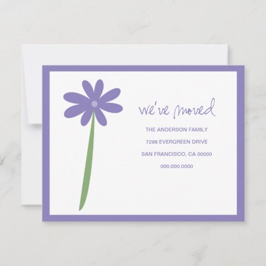 We hebben de bloem aangekondigd (Paars) Aankondiging (Voorkant)