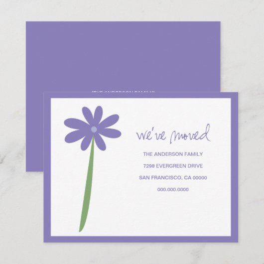 We hebben de bloem aangekondigd (Paars) Aankondiging (Voorkant / Achterkant)