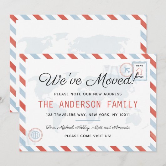 We hebben de Briefkaart-uitnodigingskaart verplaat Kaart (Voorkant / Achterkant)