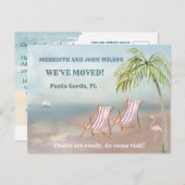 We hebben de budgettaire Waterverf Beach Moving Aankondigingskaart (Voorkant / Achterkant)