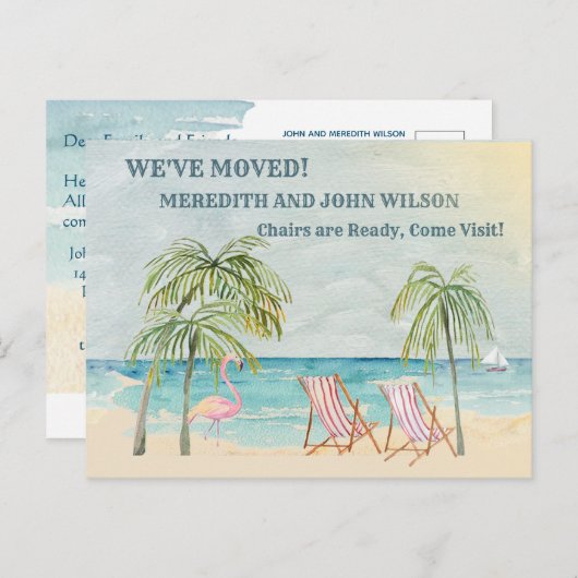 We hebben de budgettaire Waterverf Ocean Beach Mov Aankondigingskaart (Voorkant / Achterkant)