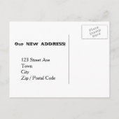 We hebben de caravan verplaatst aankondigingskaart (Achterkant)