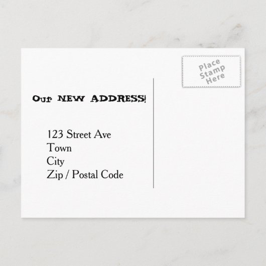 We hebben de caravan verplaatst aankondigingskaart (Achterkant)