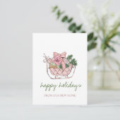 We hebben de Chic Pink sleigh verplaatst Aankondigingskaart (Staand voorkant)