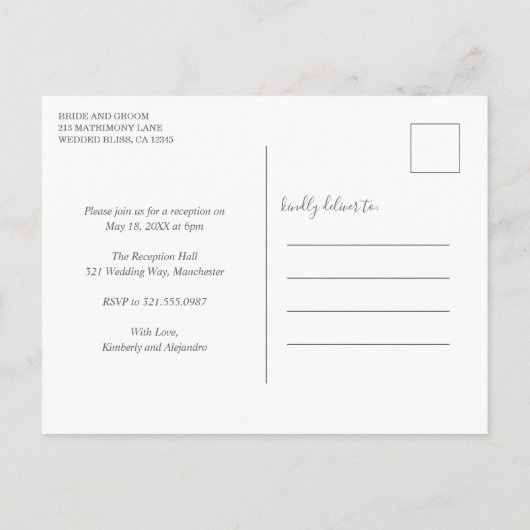 We hebben de Cute Pink Heart Weddenschap Elopement Aankondigingskaart (Achterkant)