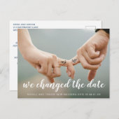 We hebben de Date White Handwriting Photo gewijzig Aankondigingskaart (Voorkant / Achterkant)