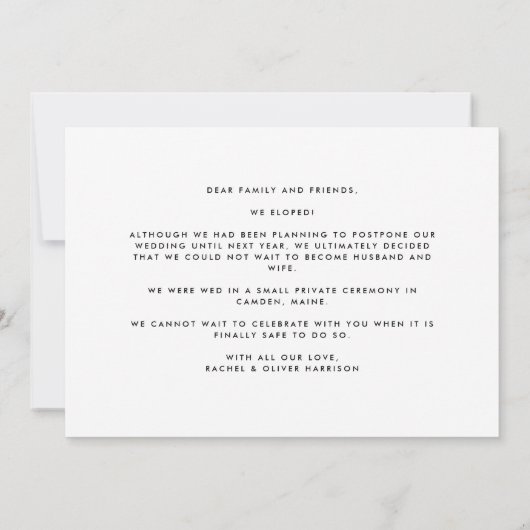 We Hebben de Datum Gewijzigd Maar Konden Niet Wach Aankondiging (Achterkant)